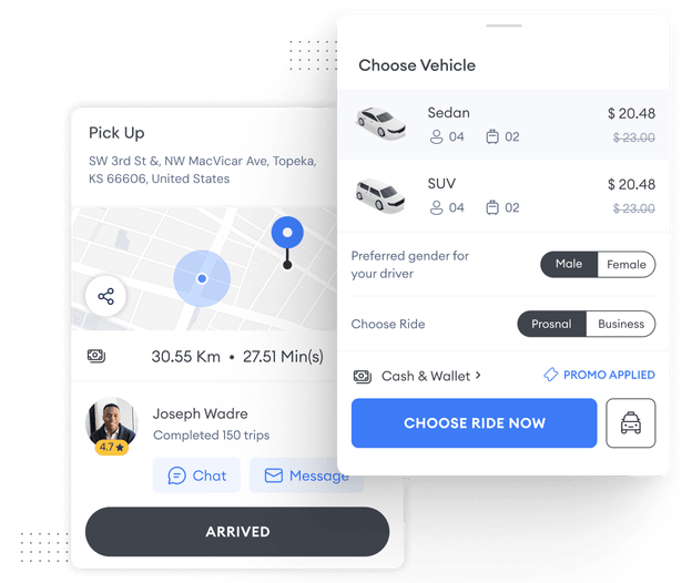 taxi app development dashboard