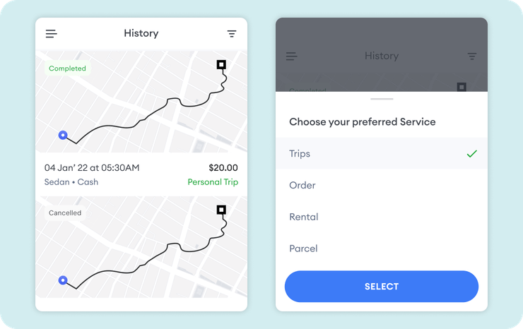 passenger-app-trip-history